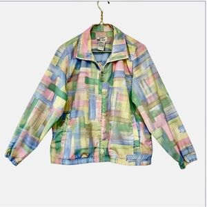Vintage Koret Sport Pastel Print Lightweight Windbreaker Jacket
